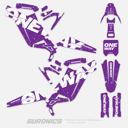 ONEWAY PURPLE WHITE Surron Light Bee Graphics kit