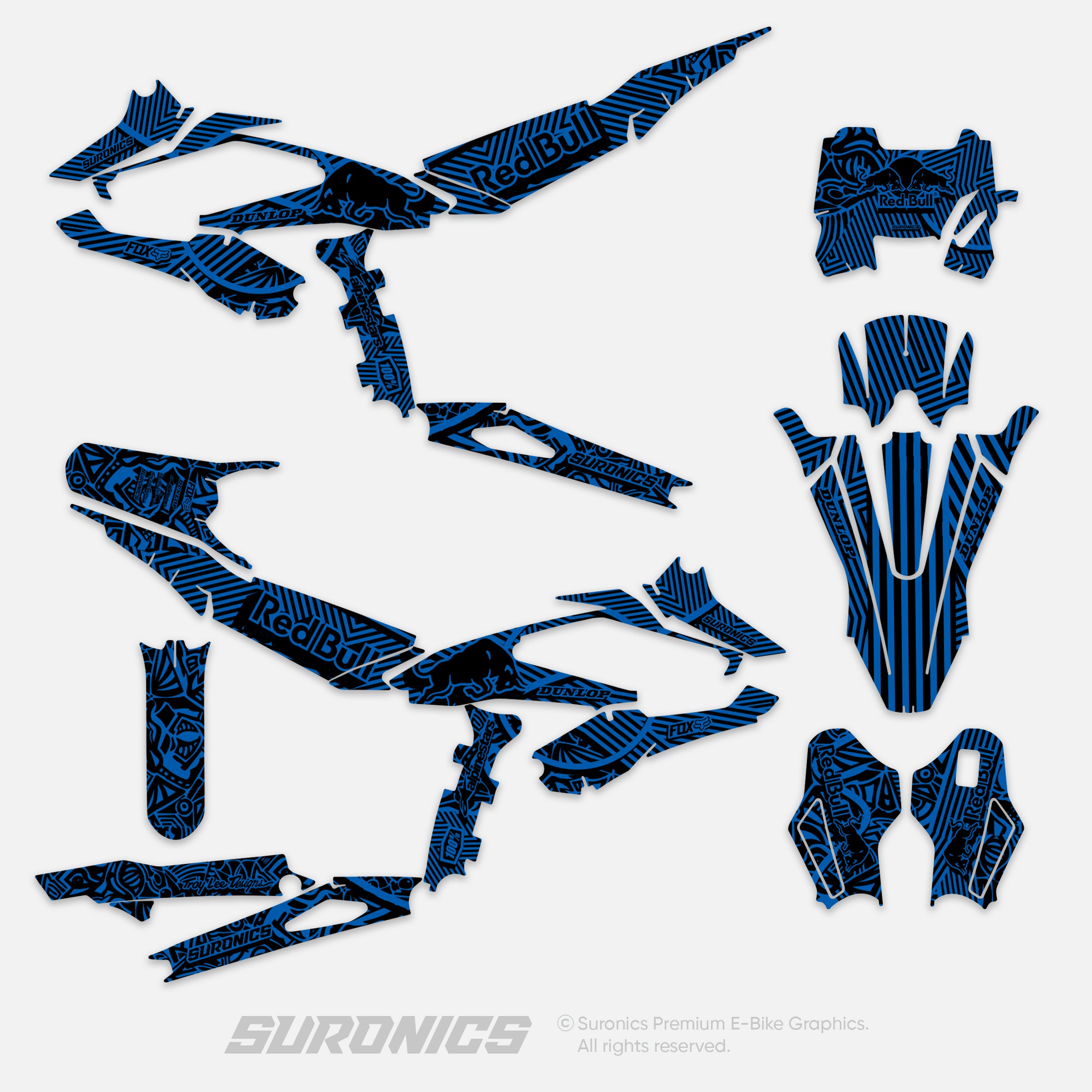 RACE ART BLACK BLUE Surron Hyper Bee Graphics kit
