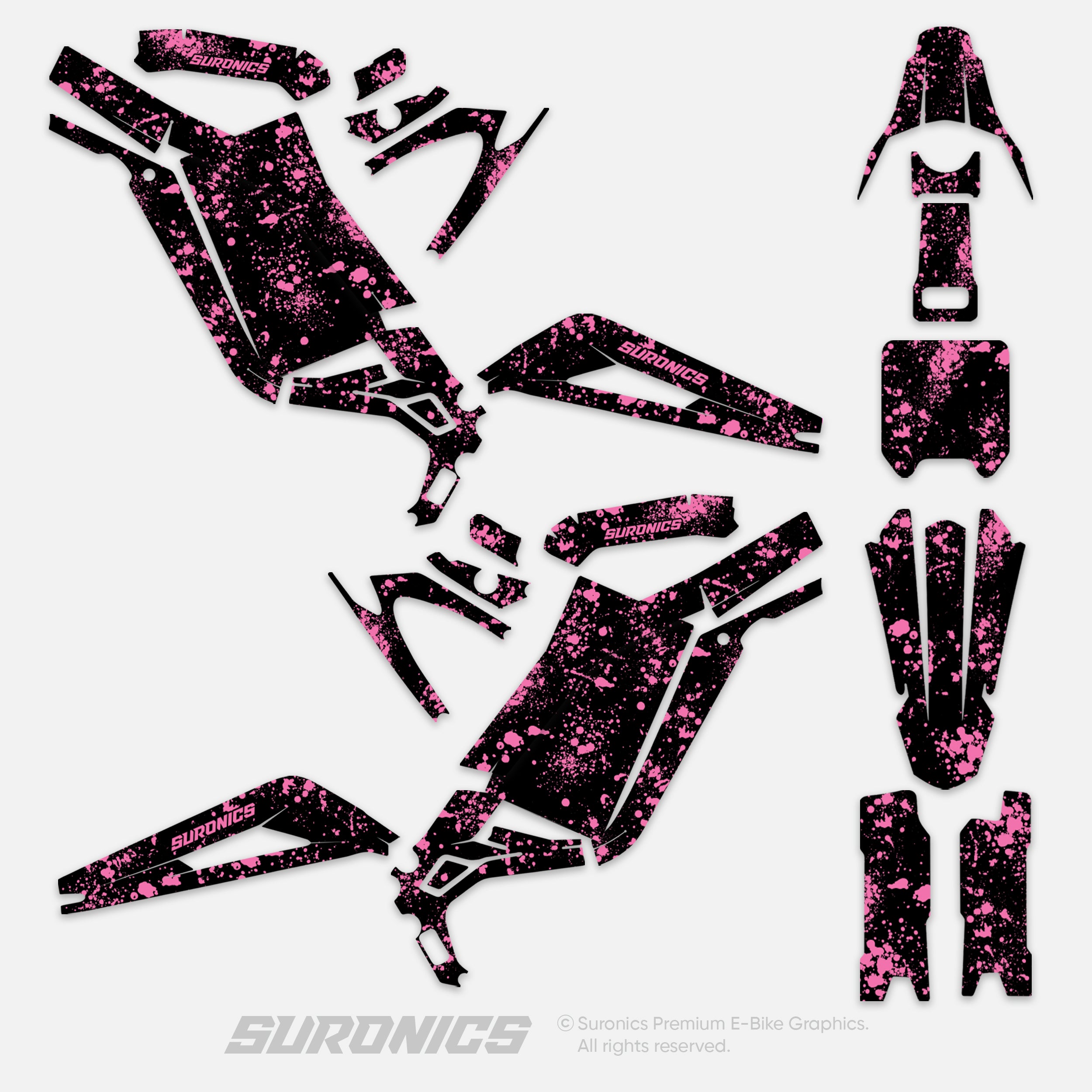 SPLATTER BLACK PINK Surron Light Bee Graphics kit