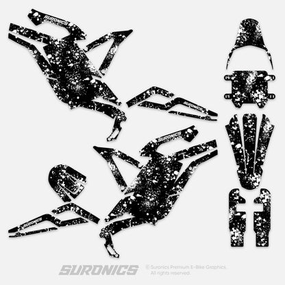 SPLATTER BLACK WHITE 79Bike Falcon PRO / GT / M Graphics kit