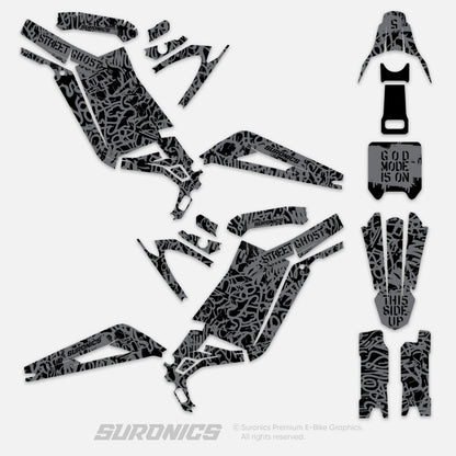 STREET GHOST BLACK GREY Surron Light Bee Graphics kit