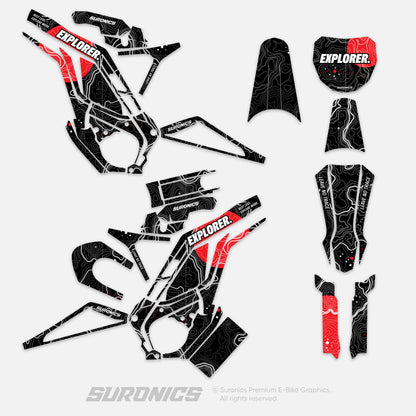 EXPLORER BLACK RED E-Ride Pro SS SR Graphics kit