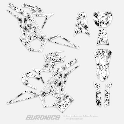 SPLATTER WHITE BLACK Eride Pro SS SR Graphics kit