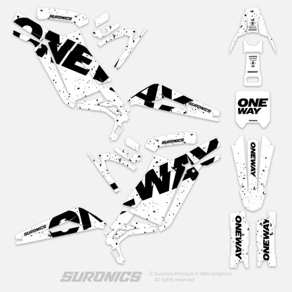 ONEWAY WHITE BLACK Surron Light Bee Graphics kit