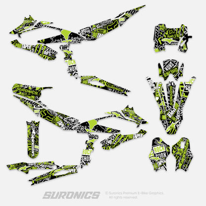 STIKCY BLACK GREEN Surron Hyper Bee Graphics kit