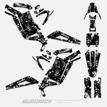 SPLATTER BLACK WHITE Surron Light Bee Graphics kit