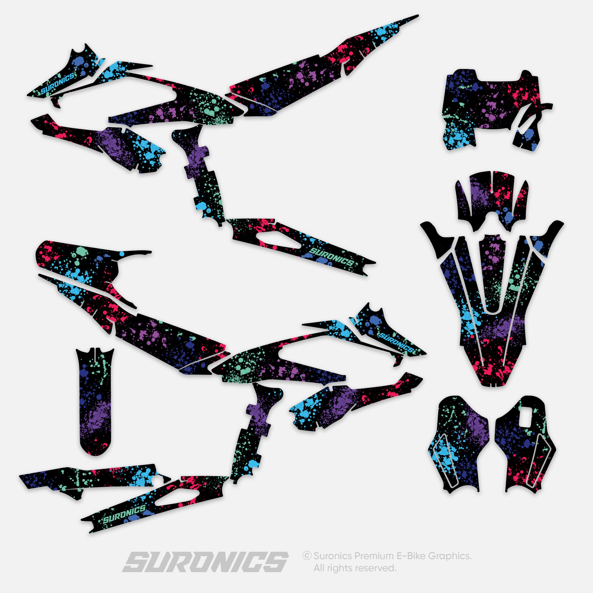 SPLATTER MULTICOLOR Surron Hyper Bee Graphics kit