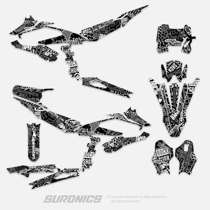 STIKCY BLACK GREY Surron Hyper Bee Graphics kit