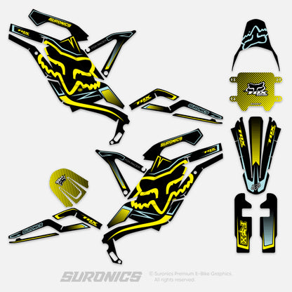 FOX RACER BLACK YELLOW 79Bike Falcon PRO / GT / M Graphics kit