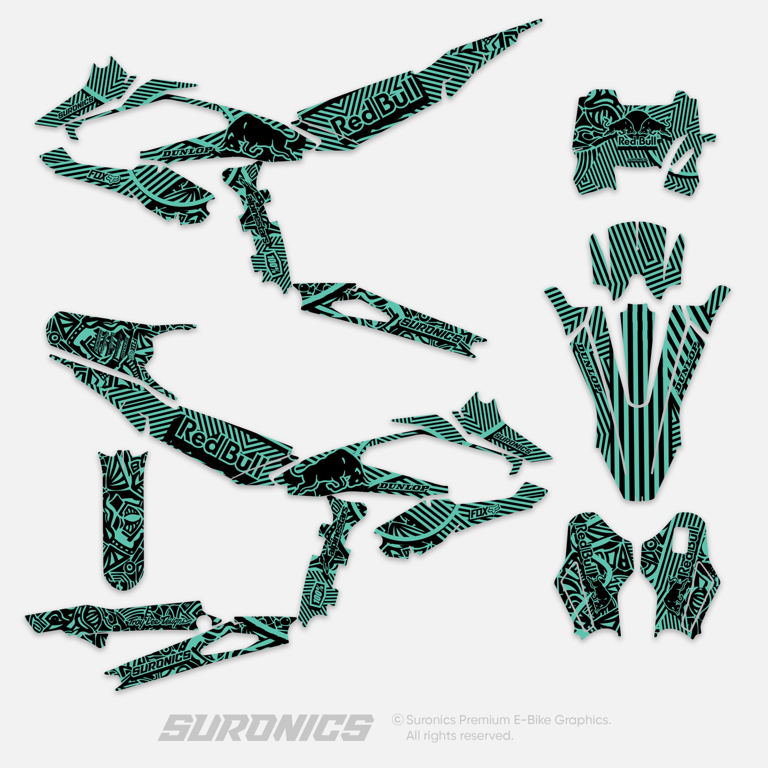 RACE ART BLACK MINT Surron Hyper Bee Graphics kit
