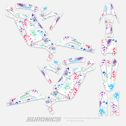 SPLATTER WHITE MULTICOLOR Surron Light Bee Graphics kit