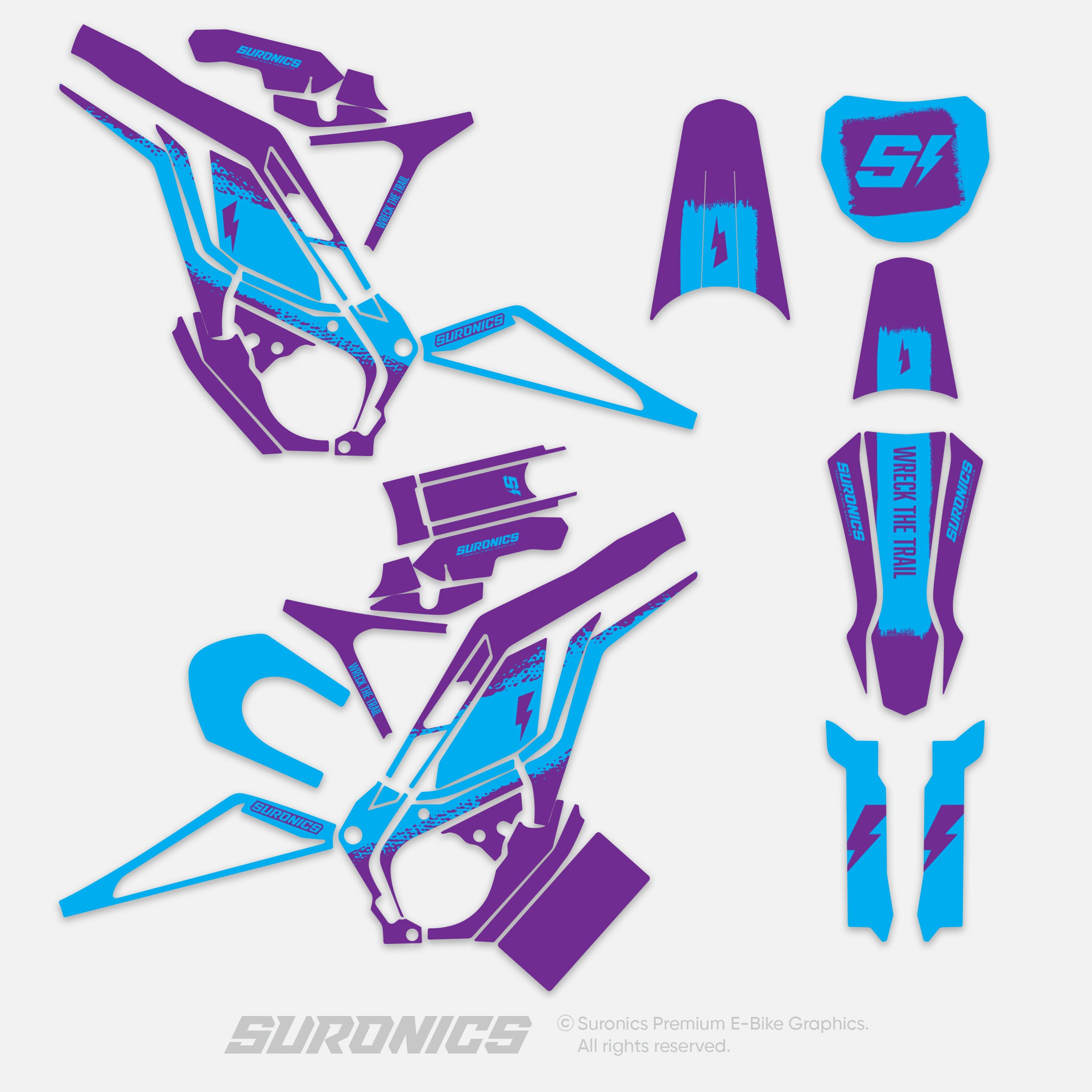 HALF PURPLE CYAN E-Ride Pro SS SR Graphics kit