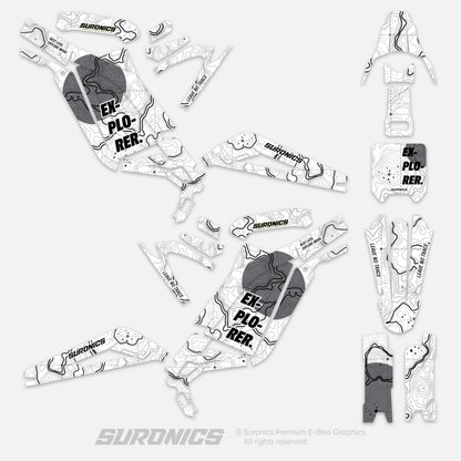 EXPLORER WHITE GREY Surron Light Bee Graphics kit