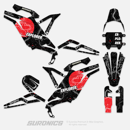 EXPLORER BLACK RED 79Bike Falcon PRO / GT / M Graphics kit