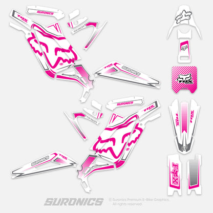 FOX RACER WHITE MAGENTA Surron Light Bee Graphics kit