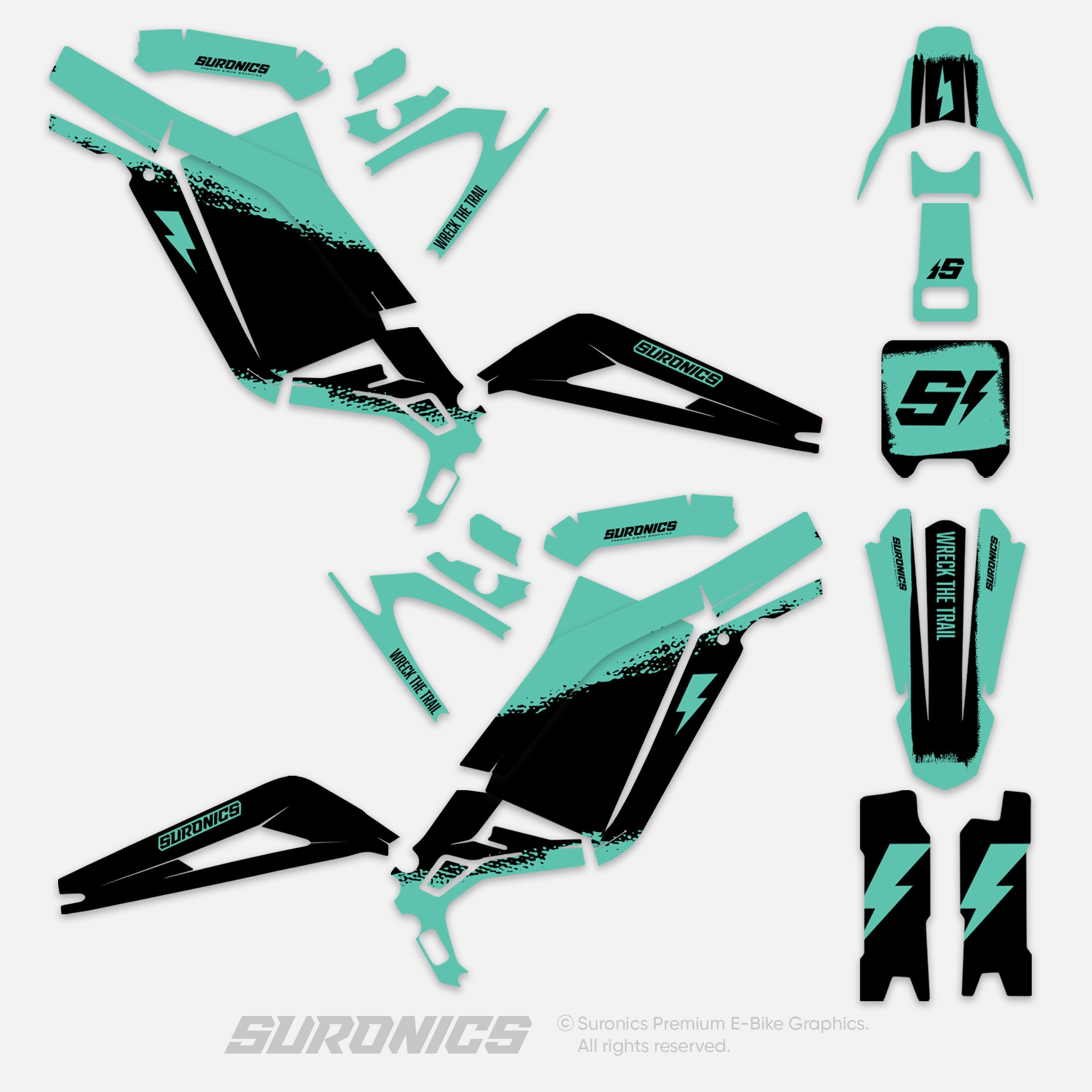 HALF BLACK MINT Surron Light Bee Graphics kit