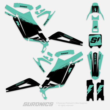 HALF BLACK MINT Surron Light Bee Graphics kit