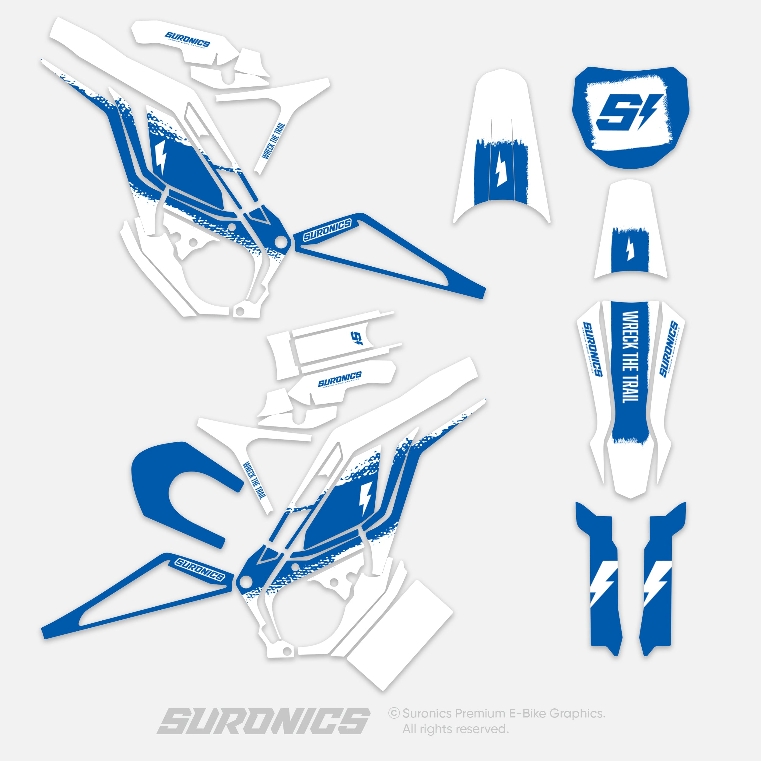HALF WHITE BLUE E-Ride Pro SS SR Graphics kit