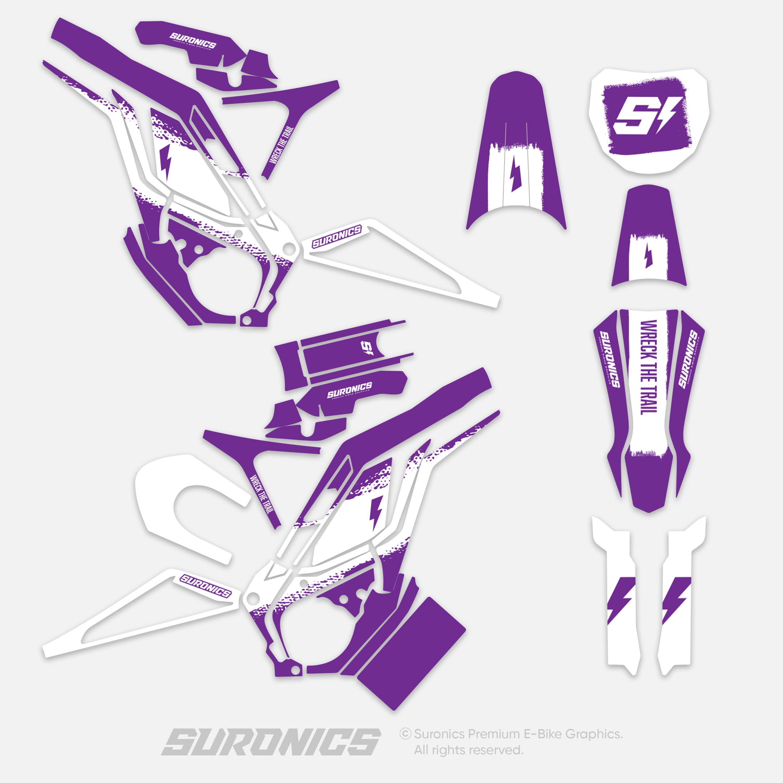 HALF WHITE PURPLE E-Ride Pro SS SR Graphics kit