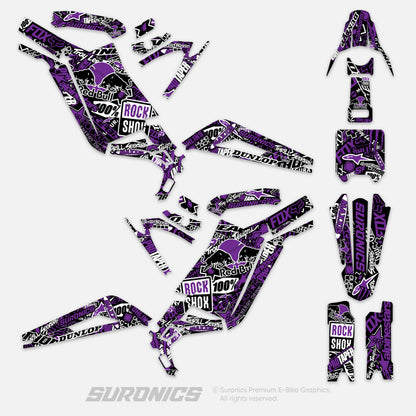 STICKY PURPLE BLACK Surron Light Bee Graphics kit