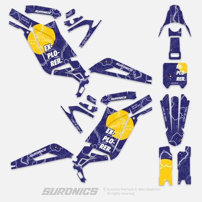 EXPLORER NAVY YELLOW Surron Light Bee Graphics kit