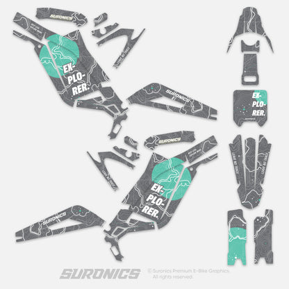 EXPLORER GREY MINT - Surron Light Bee Graphics kit