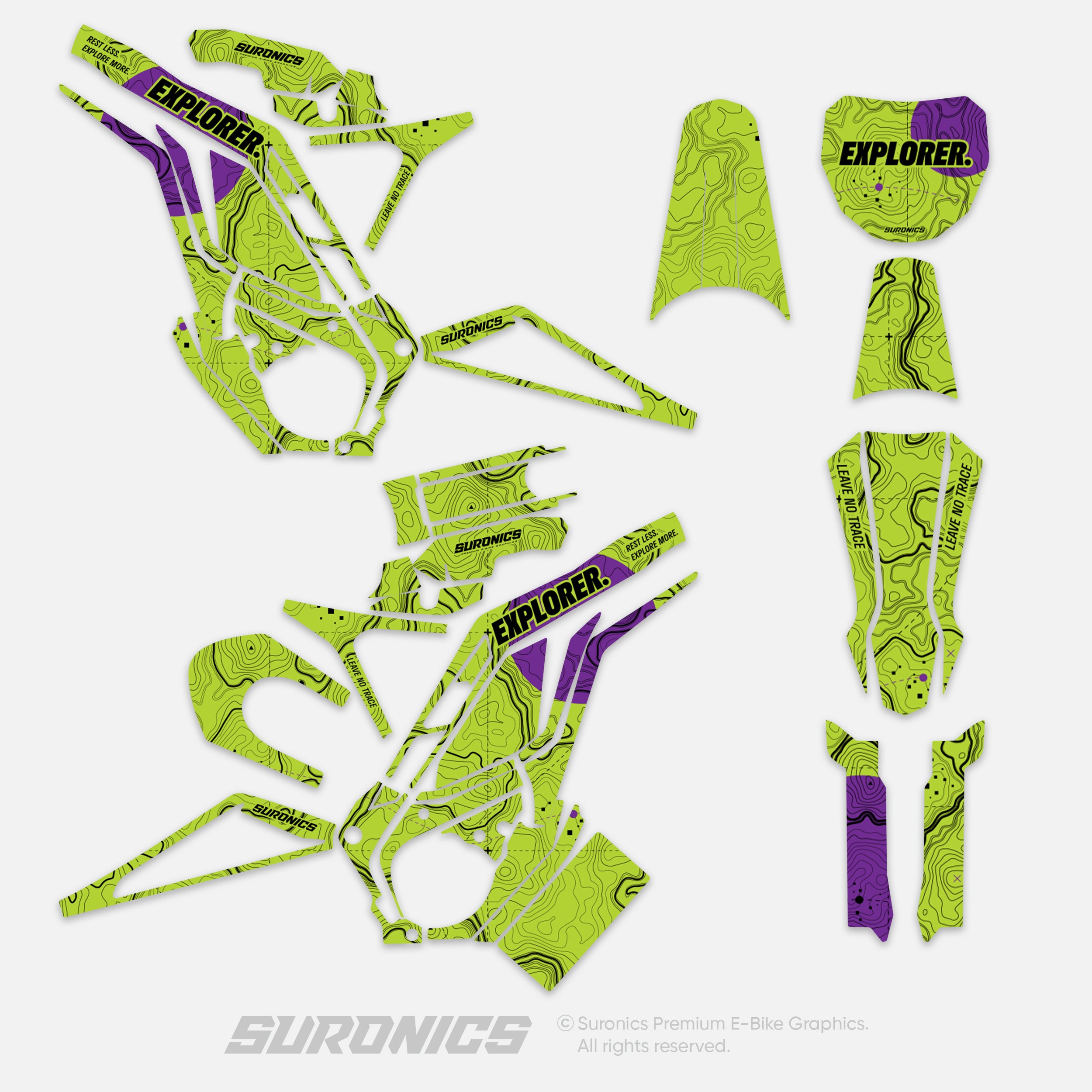 EXPLORER GREEN PURPLE E-Ride Pro SS SR Graphics kit