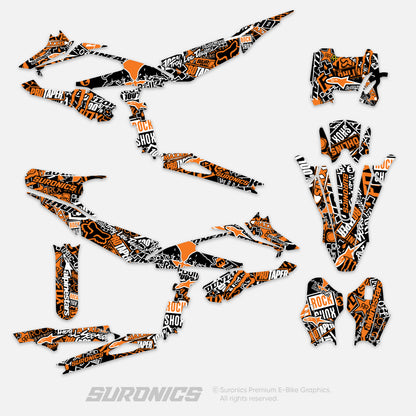 STIKCY BLACK ORANGE Surron Hyper Bee Graphics kit