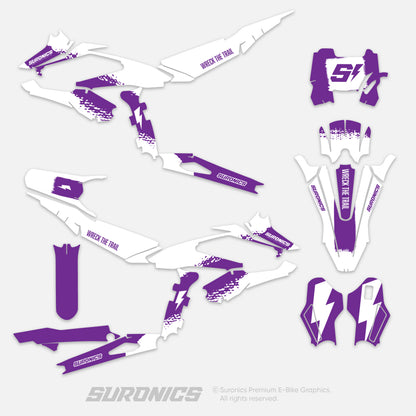 HALF WHITE PURPLE Surron Hyper Bee Graphics kit