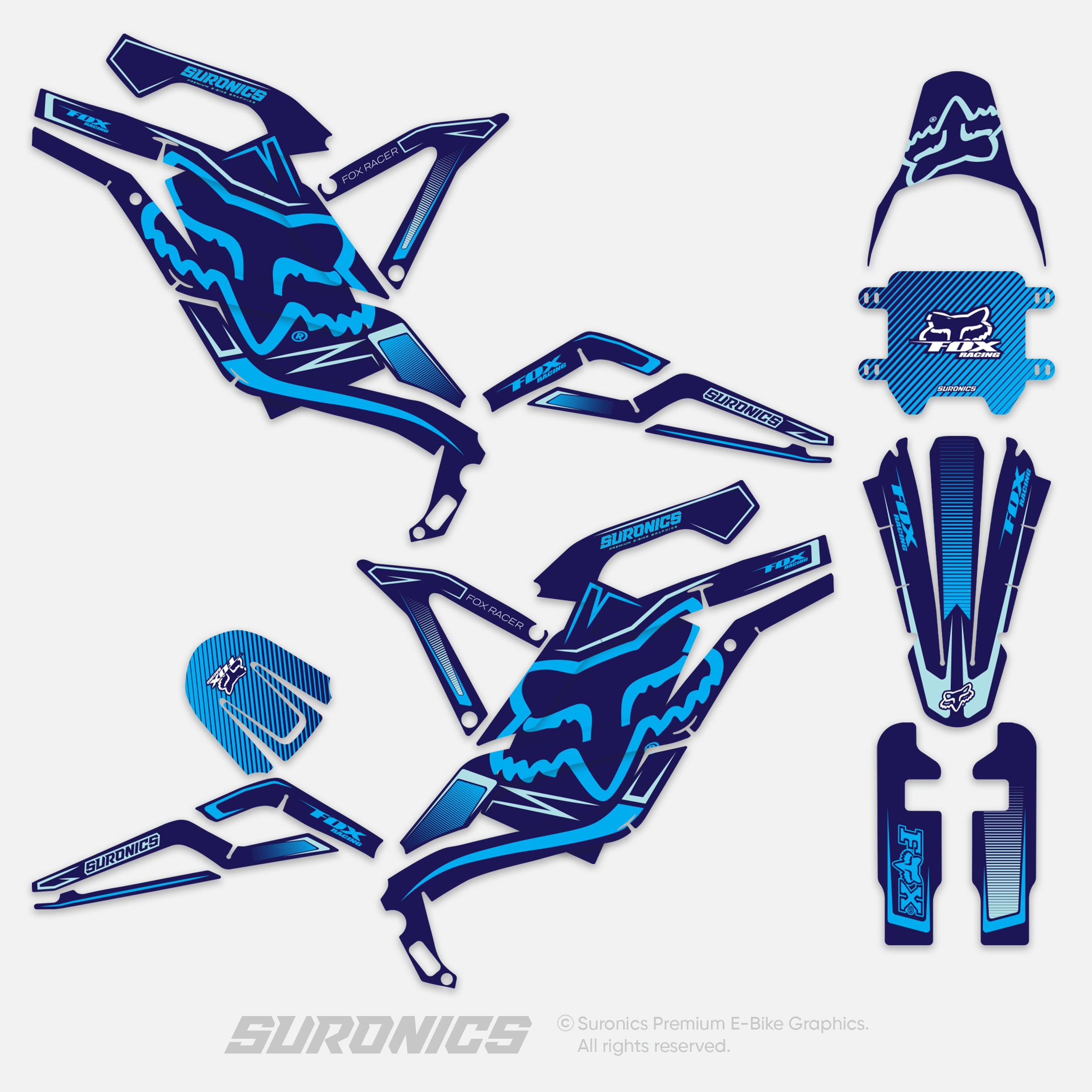 FOX RACER NAVY CYAN Ventus One Graphics kit