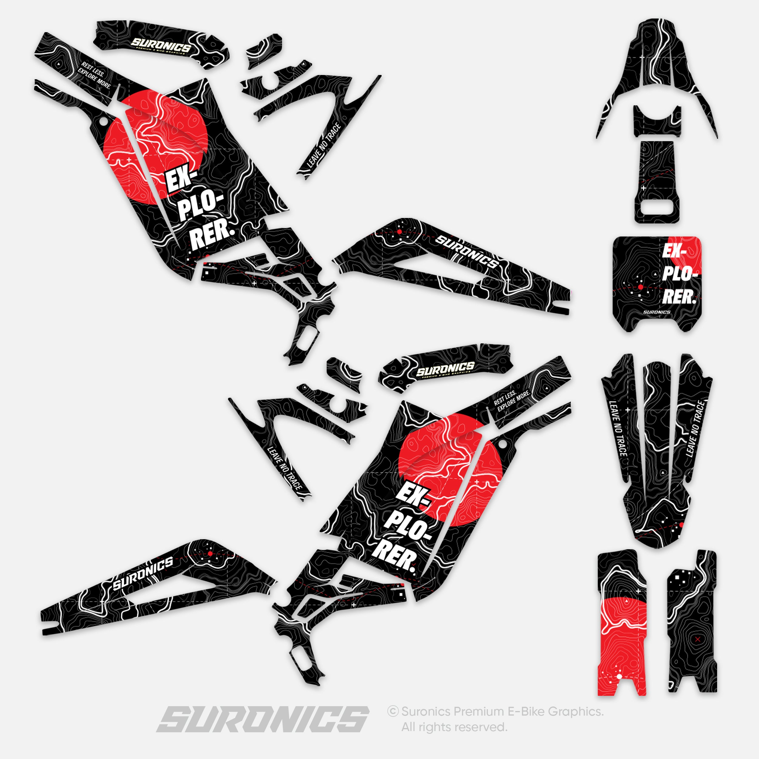 EXPLORER BLACK RED Surron Light Bee Graphics kit
