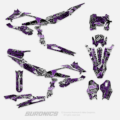 STIKCY BLACK PURPLE Surron Hyper Bee Graphics kit
