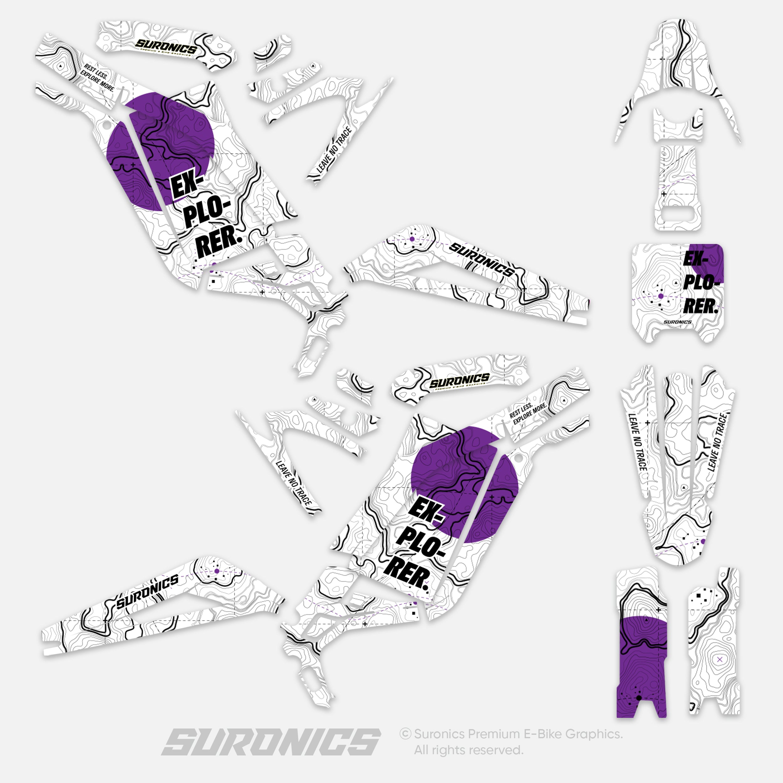 EXPLORER WHITE PURPLE Surron Light Bee Graphics kit