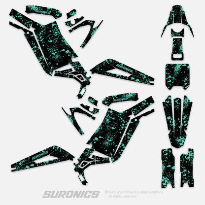 SPLATTER BLACK MINT Surron Light Bee Graphics kit