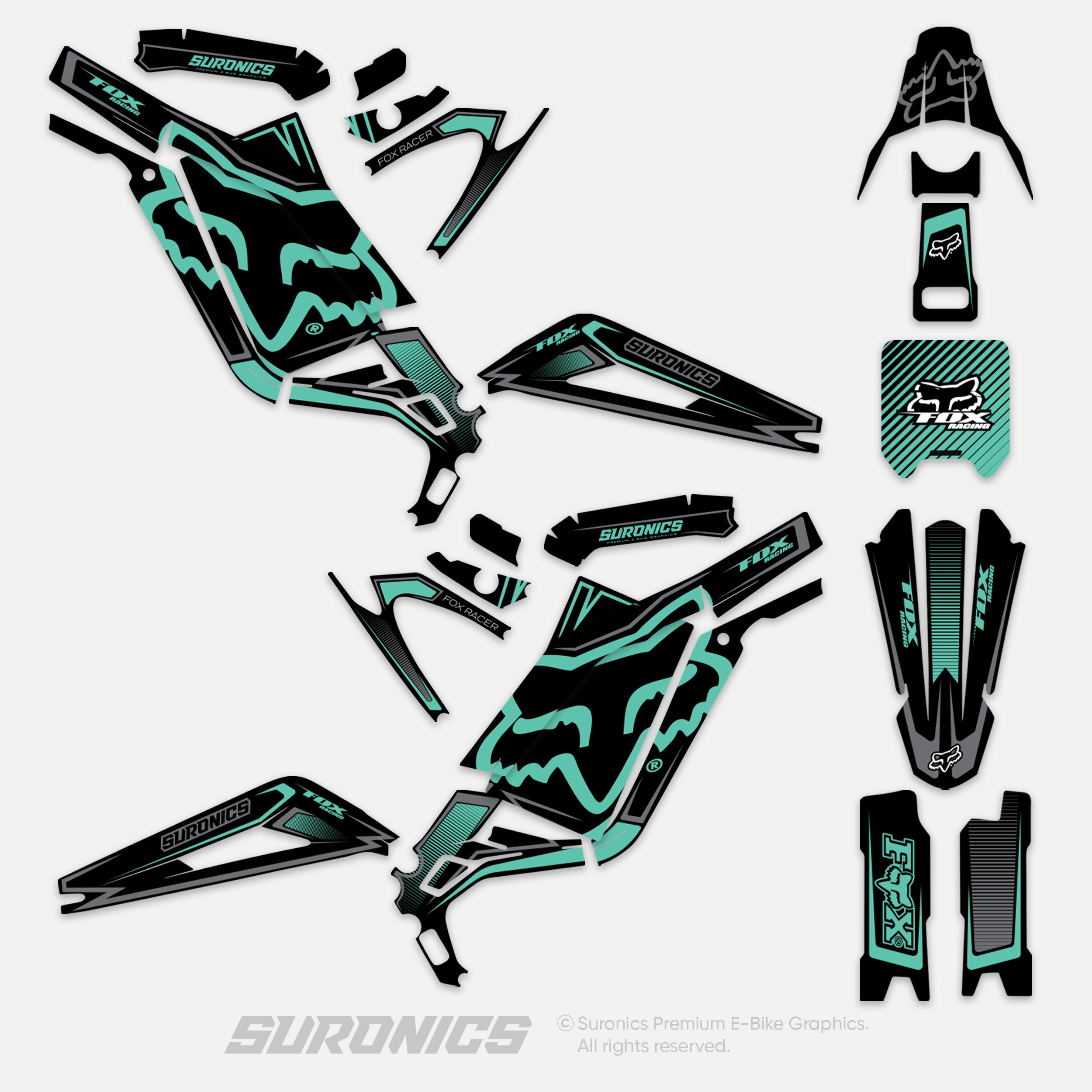 FOX RACER BLACK MINT Surron Light Bee Graphics kit