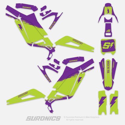 HALF GREEN PURPLE Surron Light Bee Graphics kit