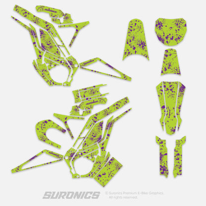 SPLATTER GREEN PURPLE Eride Pro SS SR Graphics kit