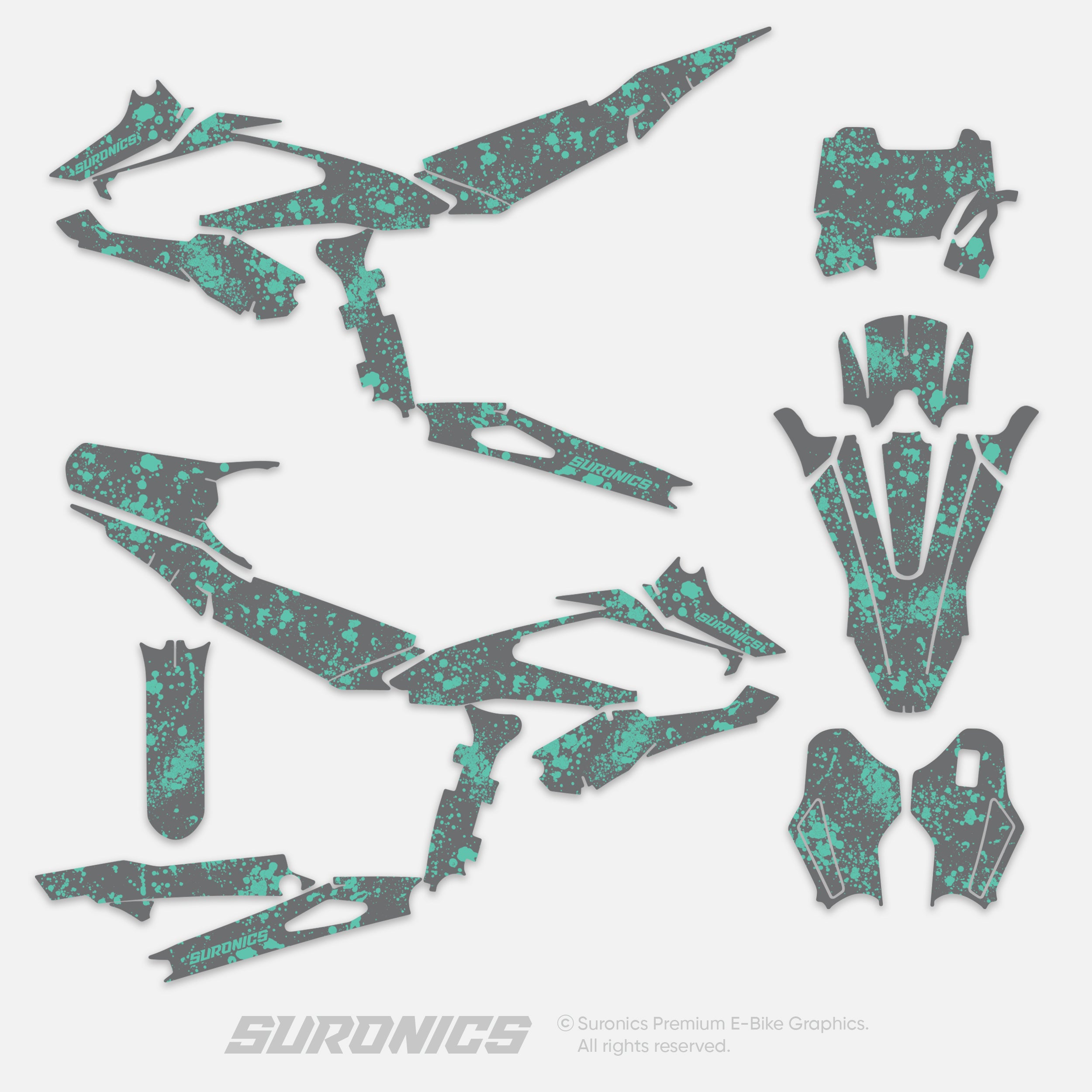 SPLATTER GREY MINT Surron Hyper Bee Graphics kit