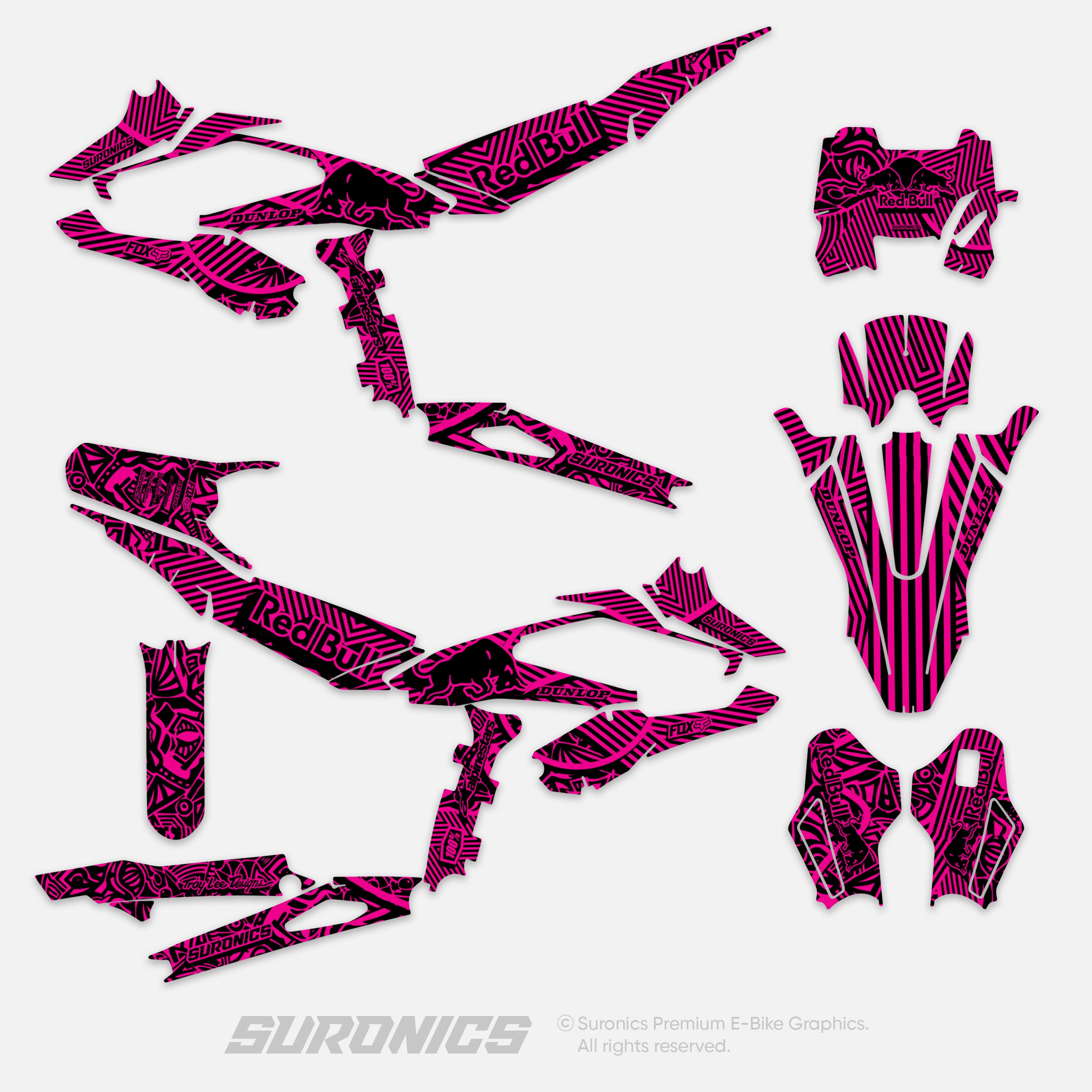 RACE ART BLACK MAGENTA Surron Hyper Bee Graphics kit