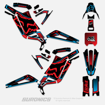 FOX RACER BLACK RED Surron Light Bee Graphics kit