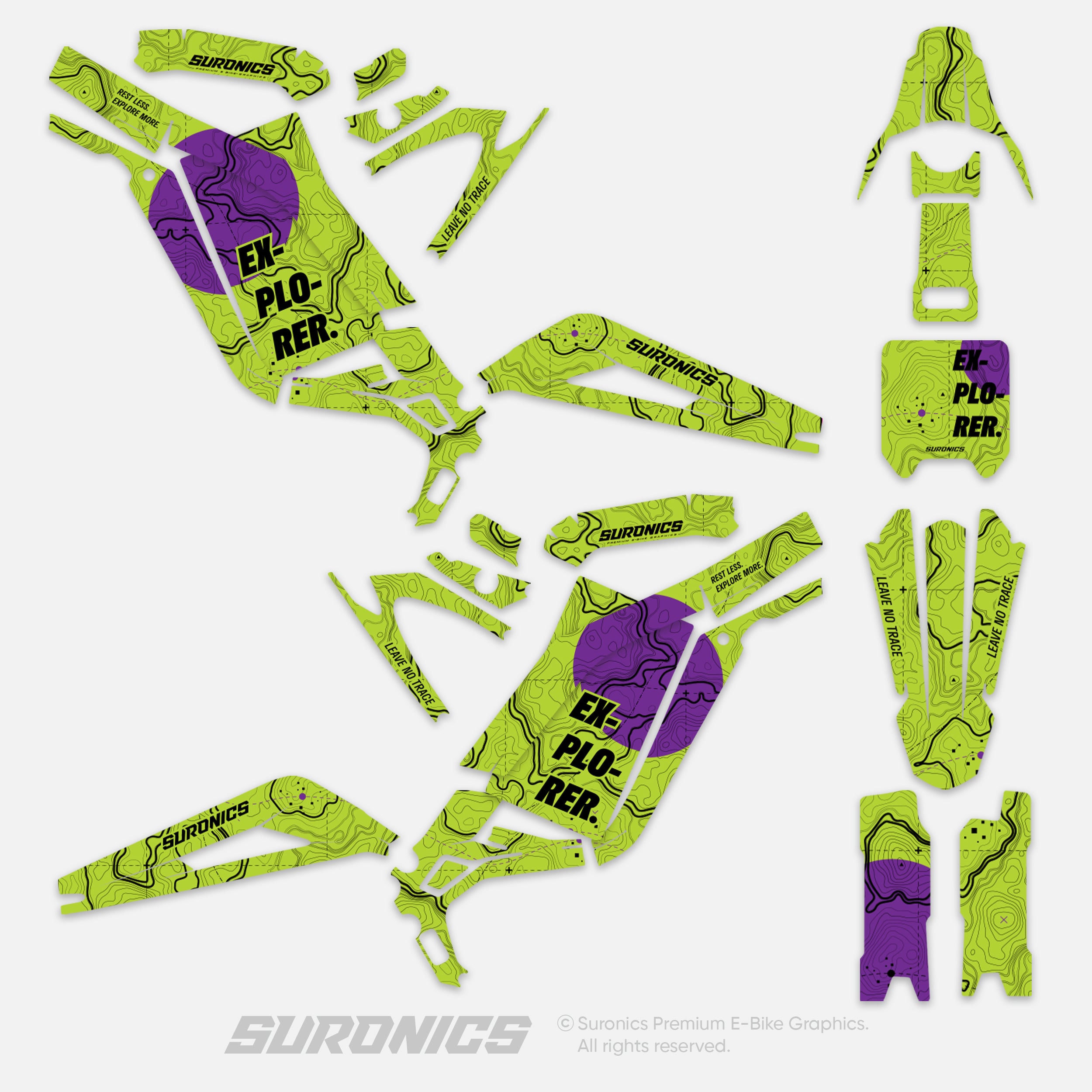 EXPLORER GREEN PURPLE - Surron Light Bee Graphics kit