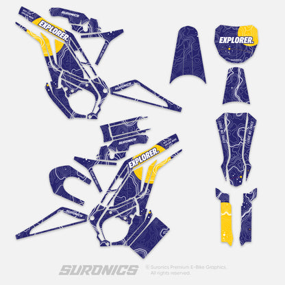 EXPLORER NAVY YELLOW E-Ride Pro SS SR Graphics kit