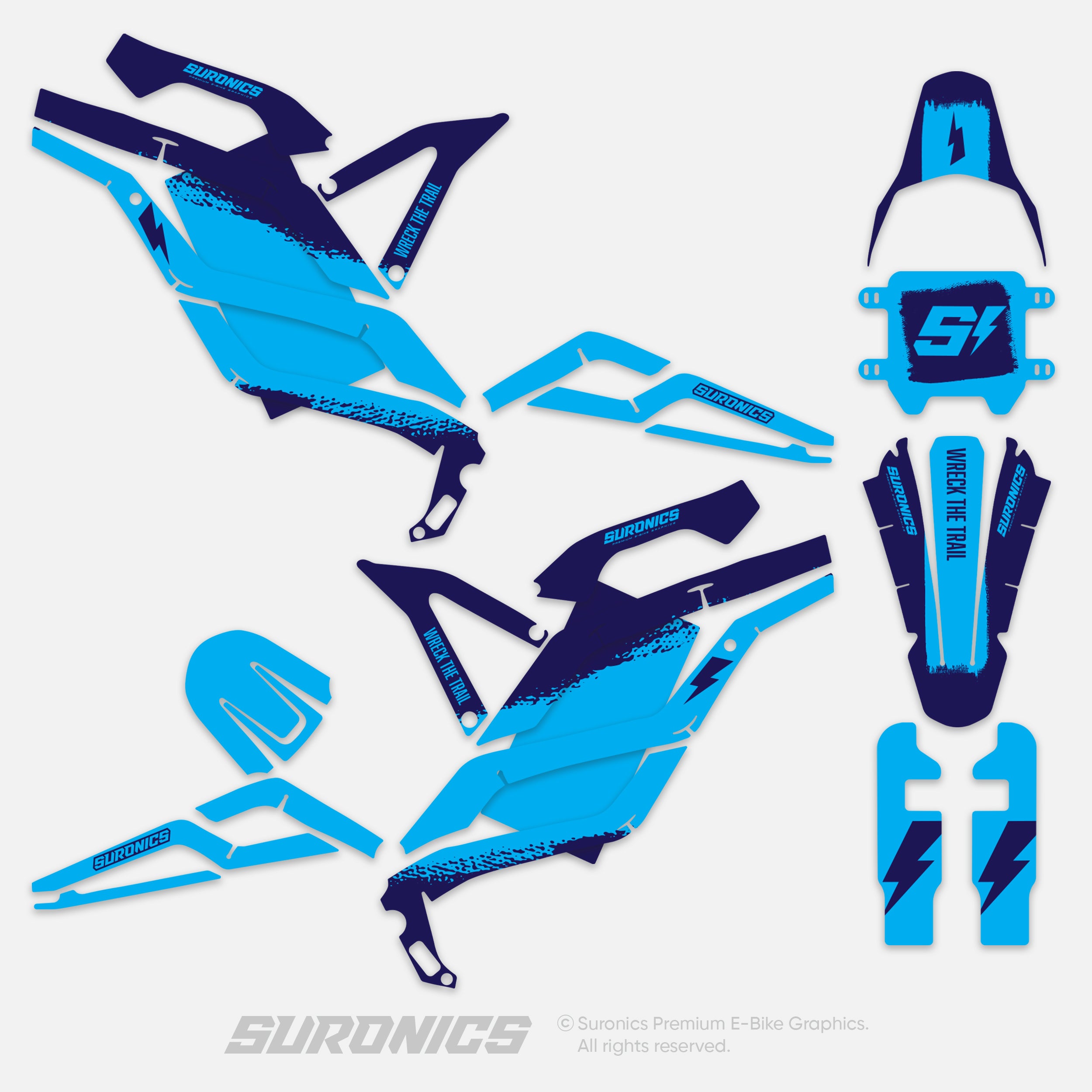 HALF NAVY CYAN 79Bike Falcon PRO / GT / M Graphics kit