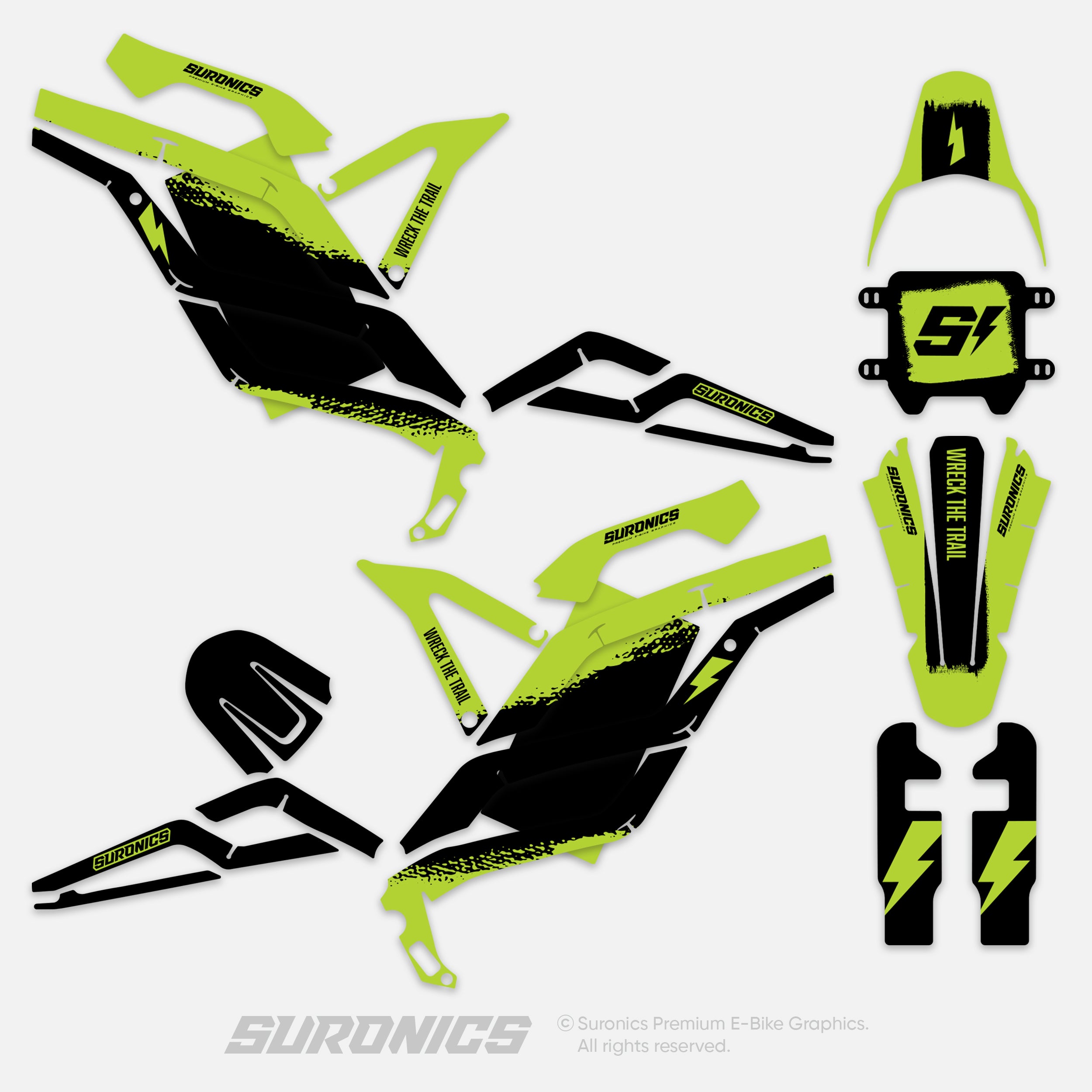 HALF GREEN BLACK 79Bike Falcon PRO / GT / M Graphics kit
