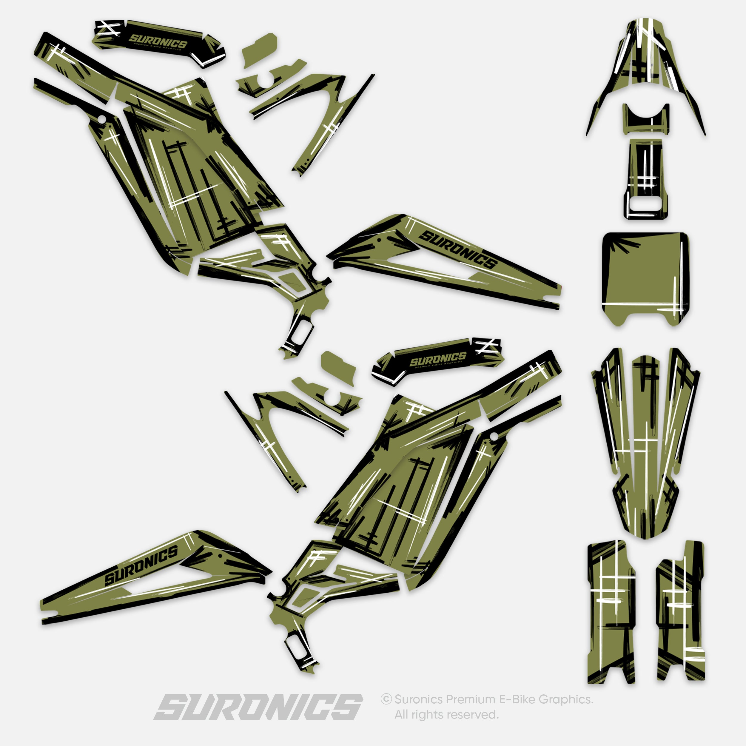 MARKER OLIVE Surron Light Bee Graphics kit