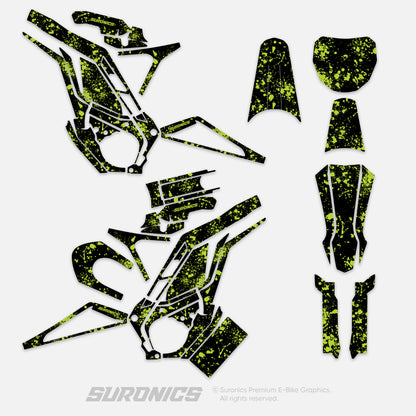 SPLATTER BLACK GREEN Eride Pro SS SR Graphics kit