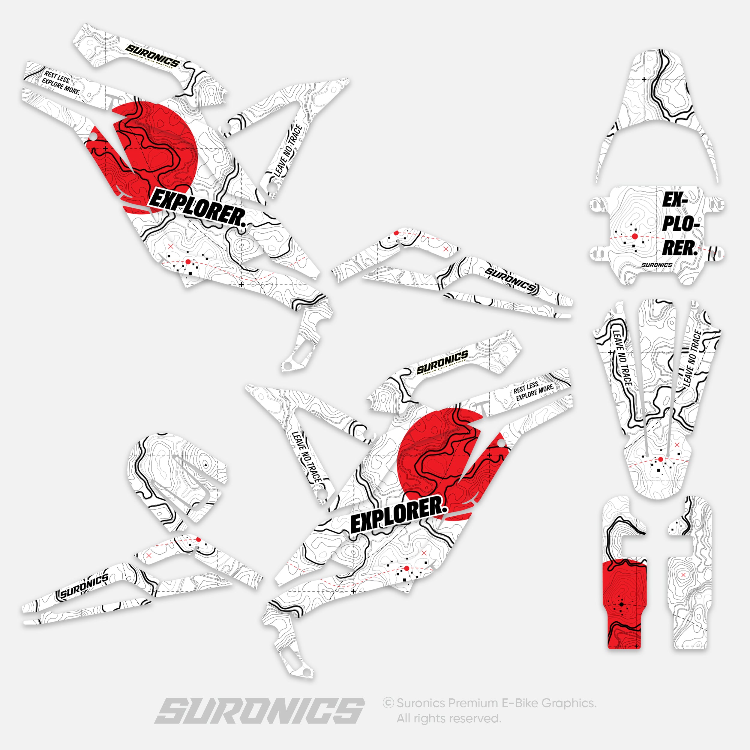 EXPLORER WHITE RED 79Bike Falcon PRO / GT / M Graphics kit