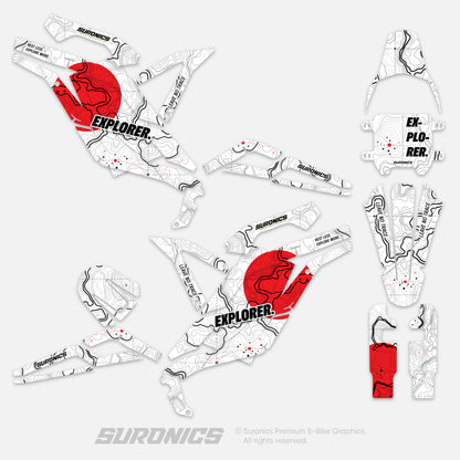 EXPLORER WHITE RED 79Bike Falcon PRO / GT / M Graphics kit
