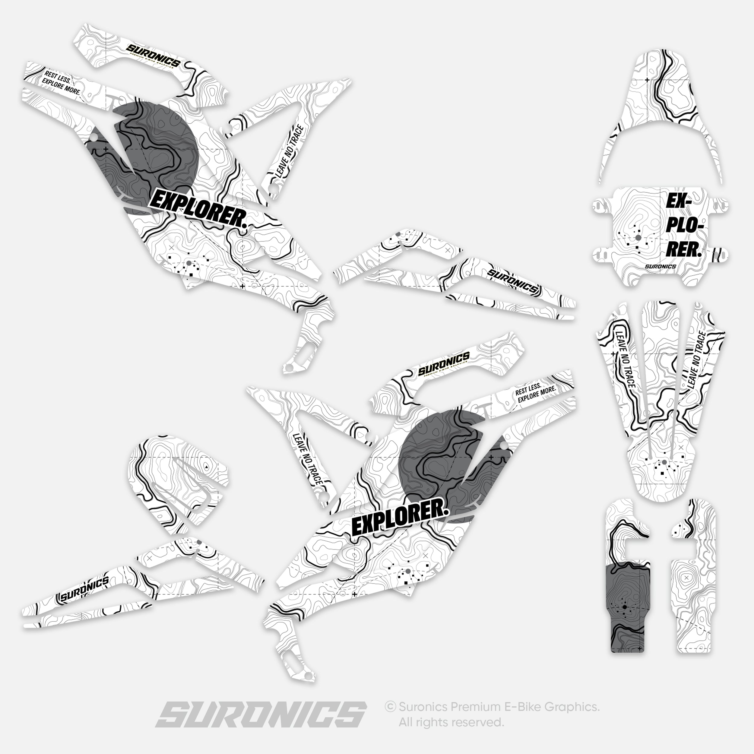 EXPLORER WHITE GREY 79Bike Falcon PRO / GT / M Graphics kit