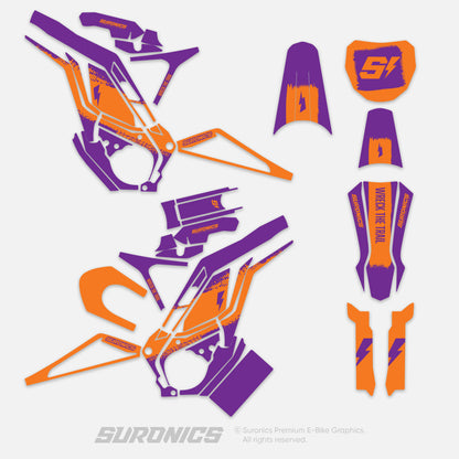 HALF PURPLE ORANGE E-Ride Pro SS SR Graphics kit
